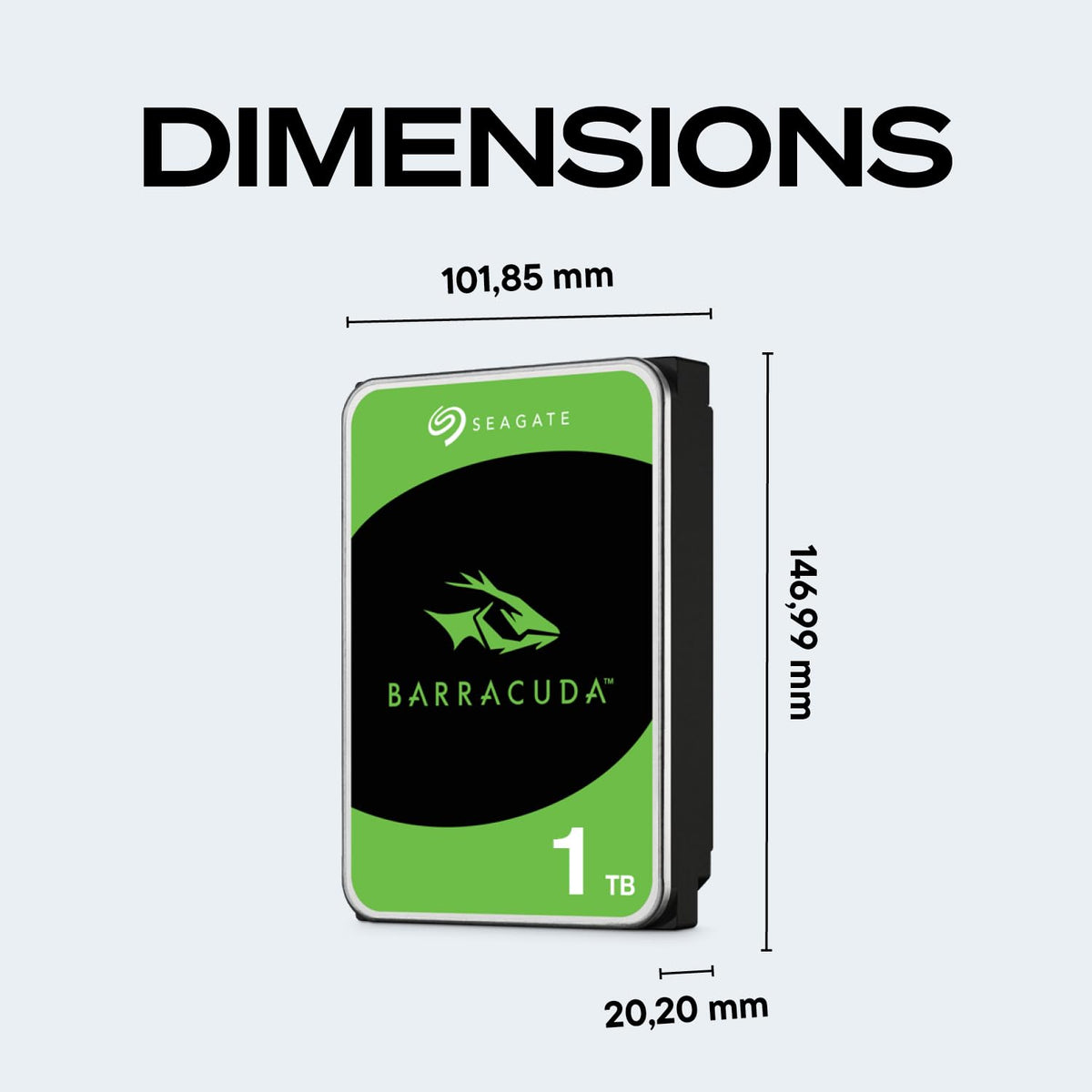Seagate BarraCuda 1TB Internal Hard Drive HDD - 3.5 Inch SATA 6 Gb/s 7200 RPM 64MB Cache for Computer Desktop PC (ST1000DM010)