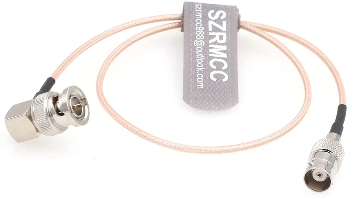 SZRMCC SDI Cable BNC Male Right Angle to BNC Female 3G HD SDI Cable RG179 75ohm Coaxial Extension Cable for Blackmagic ARRI RED Camera Monitor Radio