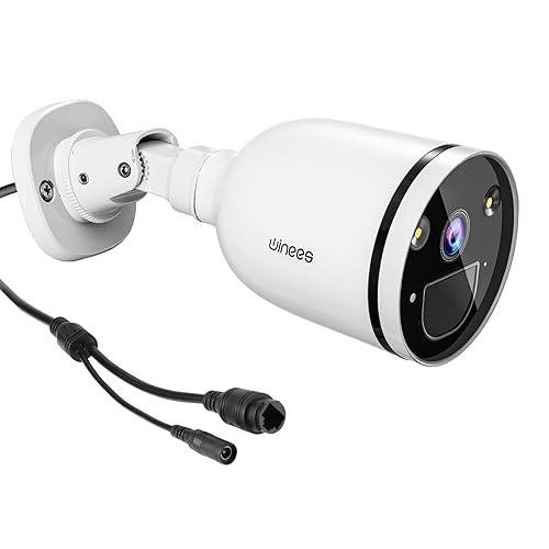 winees 2.4/5 GHz Outdoor Security Camera, 4MP Metal Base WiFi Camera for Home Security, Color Night Vision with Spotlight, Person/Vehicle/Package