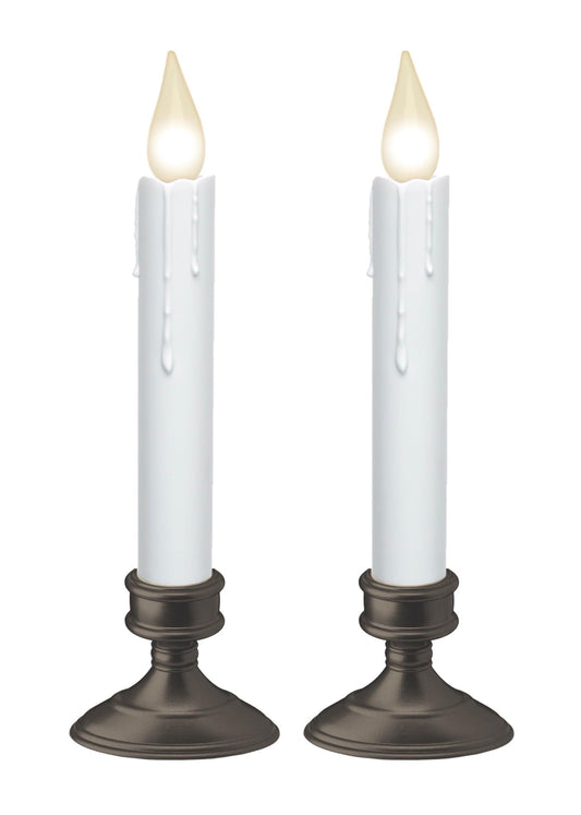 Xodus Innovations FPC1506A-2 8 Inch Battery Operated Hot Spot Window Candle with Scultured Drip Candle, 6 hr Repeating Timer, Aged Bronze Plastic