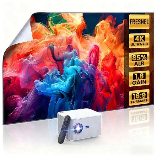 [Built-In App Smart Projector and Fresnel 85% ALR Screen] Daylight Screen 1.8dB Gain 100% sRGB Support 8K/4K 75", Home Theater Projector Auto Focus