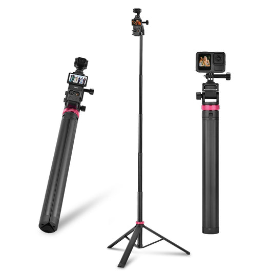 80in Pocket 3 Selfie Stick Tripod for GoPro Action Camera, Extendable Stand Vlog Mount for DJI Osmo Pocket 3 Action 6 5 Pro 4 3 for Xtra Muse