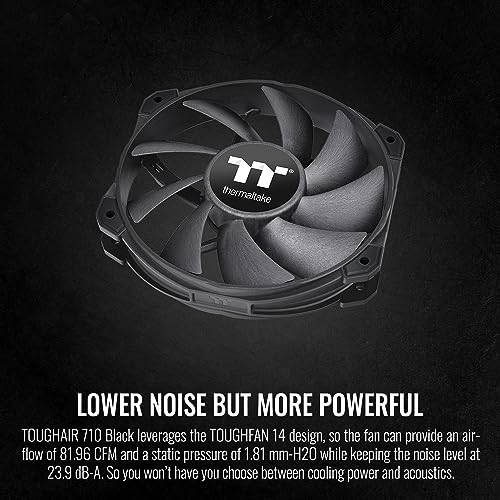Thermaltake TOUGHAIR 710 Black Edition 250W TDP CPU Cooler, Intel LGA 1851/1700/1200, AMD AM5/AM4, Dual-Tower Dual Fan Design, Copper Base with 7 Heat