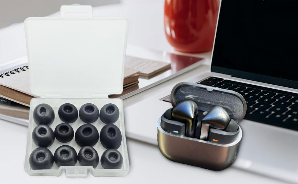 Miayaya Memory Foam Earbud Tips for Galaxy Buds4 Pro/Buds3 Pro Ultimate Comfort Noise Canceling Silicone Eartips for Samsung Galaxy Buds Pro 4/Pro 3