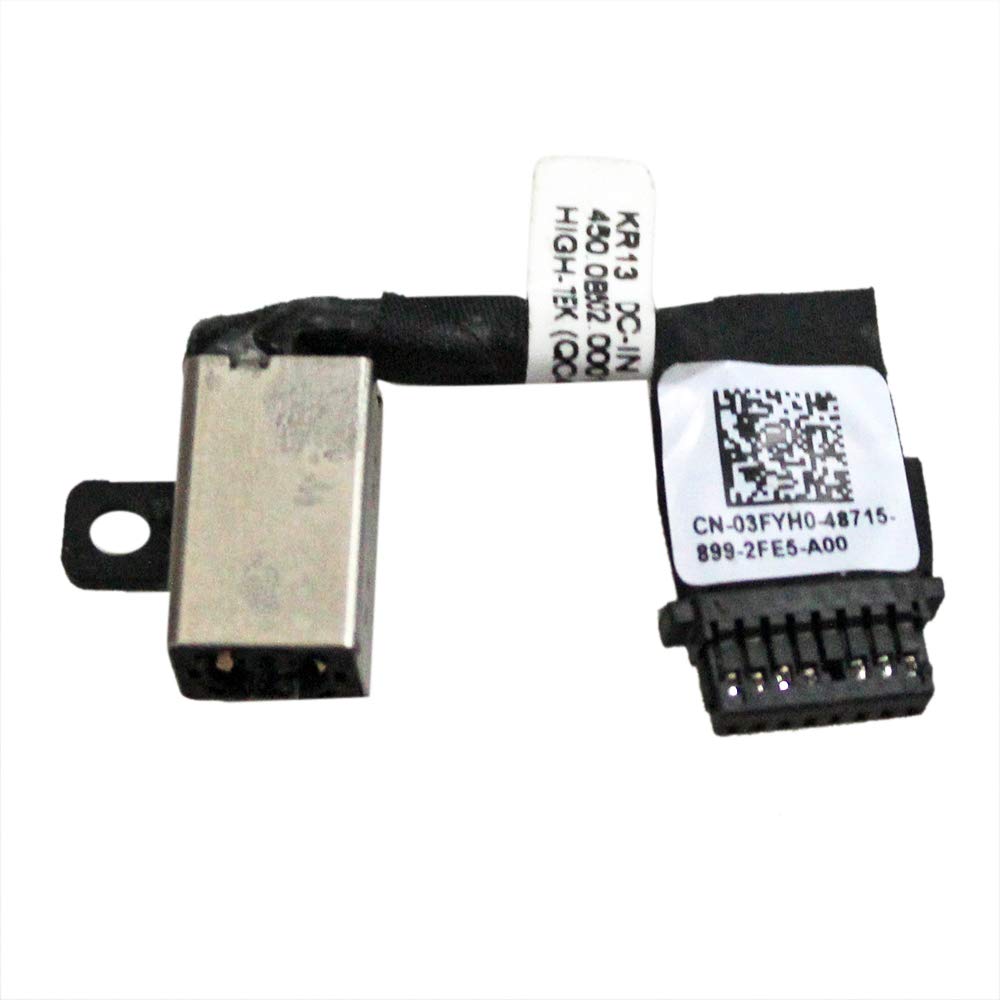 GinTai KR13 DC Power Jack with Cable Socket Plug Connector Port for Dell Inspiron 13 7370 (7373 2 in 1) 7380 3FYH0 03FYH0 450.0B502 0001