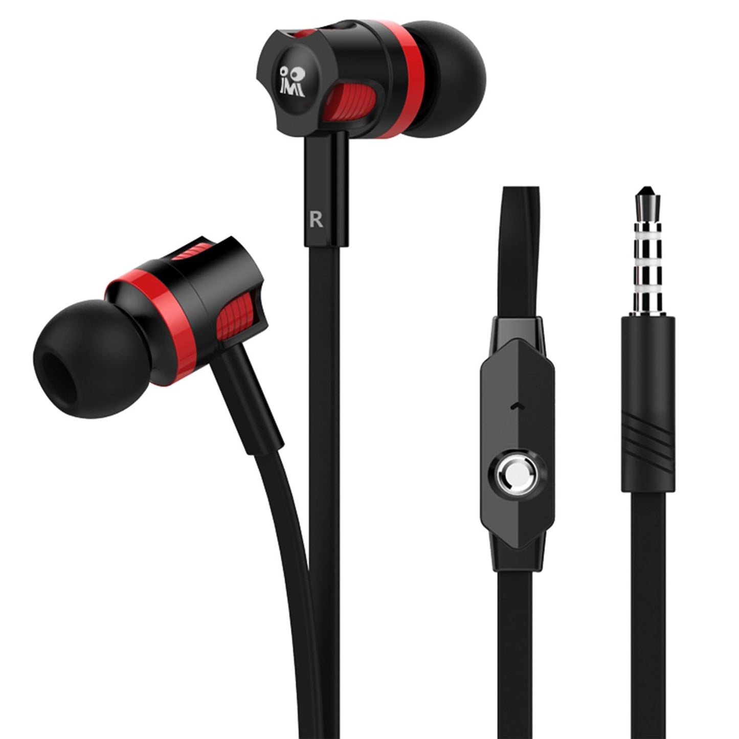 Rosmas Wired Earbuds in-Ear Headphones with Microphone, 3.5mm Jack Corded Earphones Stereo Bass Earbuds, S/M/L Soft Silicone Tips Compatible