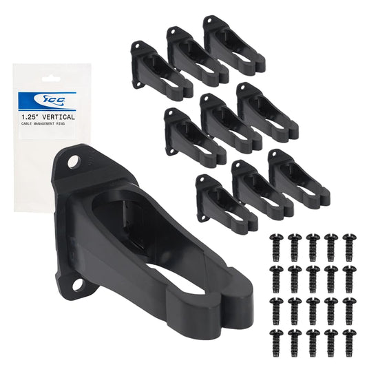 ICC 1.25” Plastic Cable Management Ring, Vertical, Universal Fit, Pack of 10 - Organizer for Network Racks and Structured Wiring