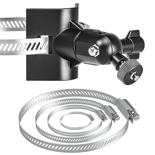Universal Adjustable Stainless Mount Bracket Outdoor Security Camera 360 Degree Hoop Hose Clamp Pipe Poles Mount No-Drill Holes Compatible