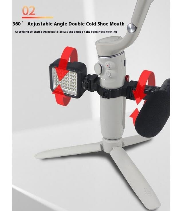 Coyktonty Extension Bracket/Hot Shoe Adapter for Osmo Mobile 8/Osmo Mobile 7 Pro/7/Mobile 6/OM 5 Shoe Bracket Connectable Fill Light Microphone