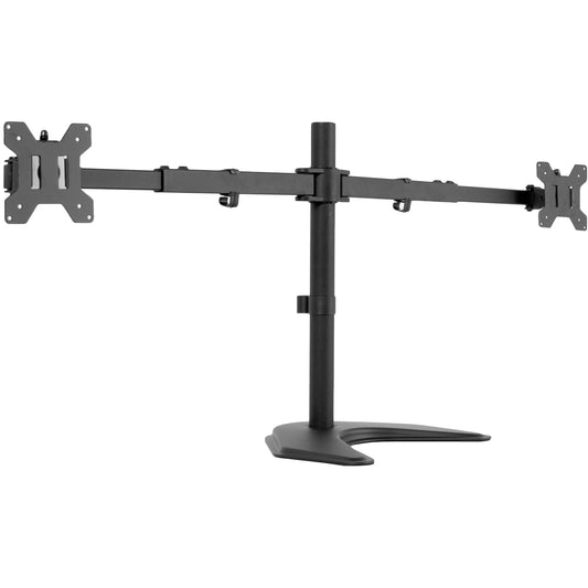 VIVO Premium Dual Ultra Wide LCD LED 27 to 38 inch Monitor Desk Stand, Heavy Duty, Free-Standing Telescoping Arms, Flush Wall Setup, Fits 2 Screens