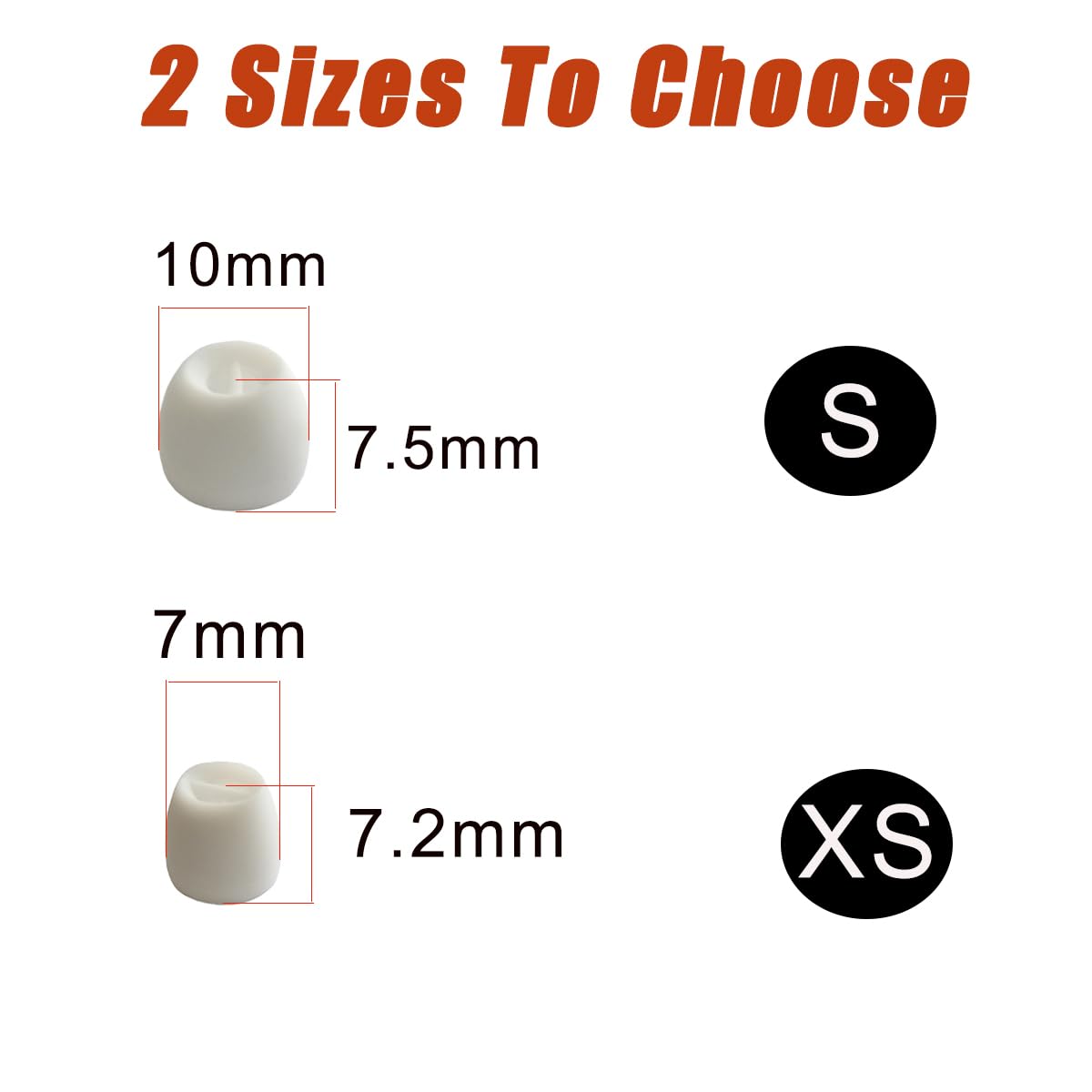 Luckvan 8 Pairs Extra Small Earbuds Tips Replacement Silicone Ear Tips Extra Small Ear Tips for in-Ear Earbuds, White, SHGTWS01