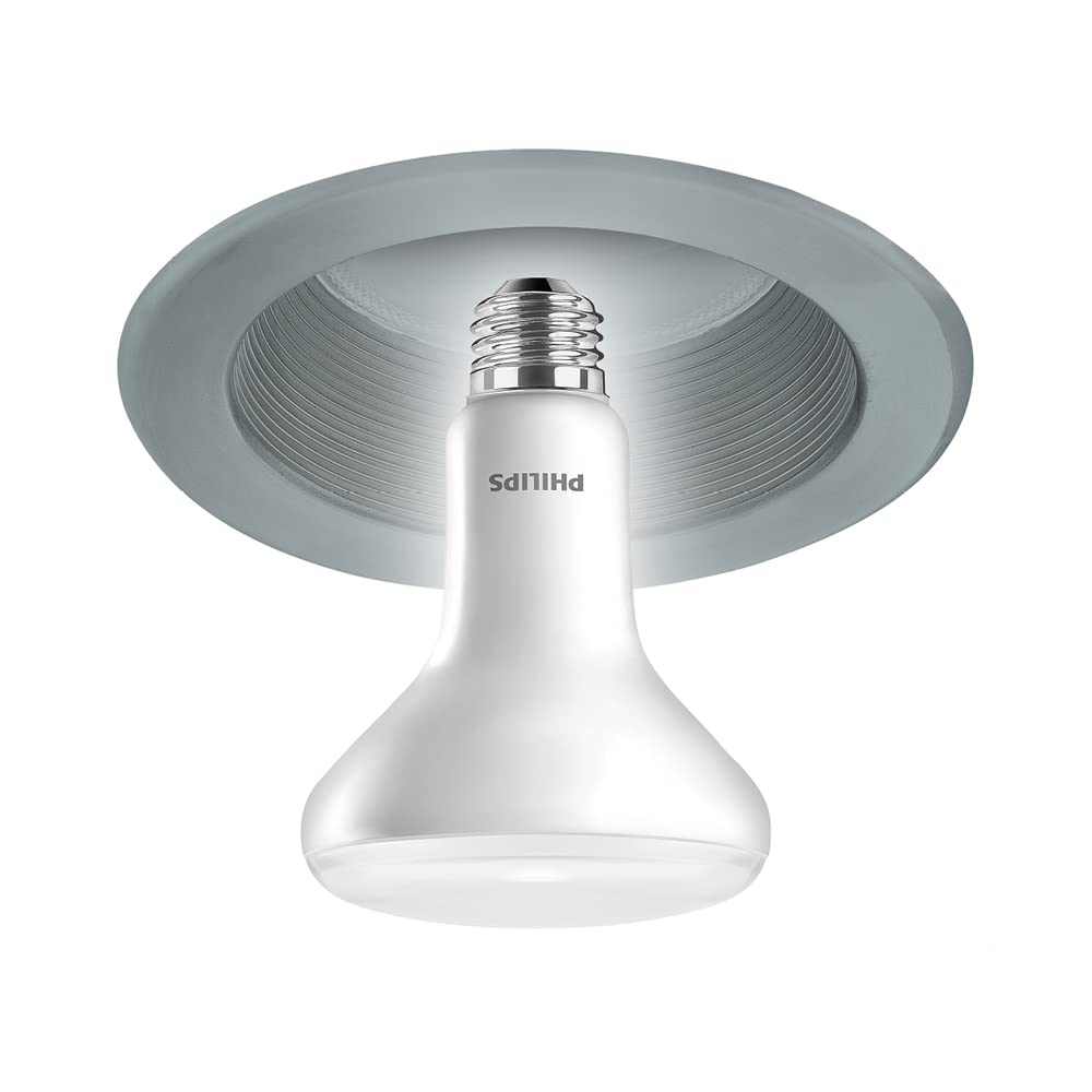 PHILIPS LED 65W BR30 3-Pack Basic Daylight (5000K) 650 Lumen (9W = 65W) Frosted Flicker-Free Light Bulbs