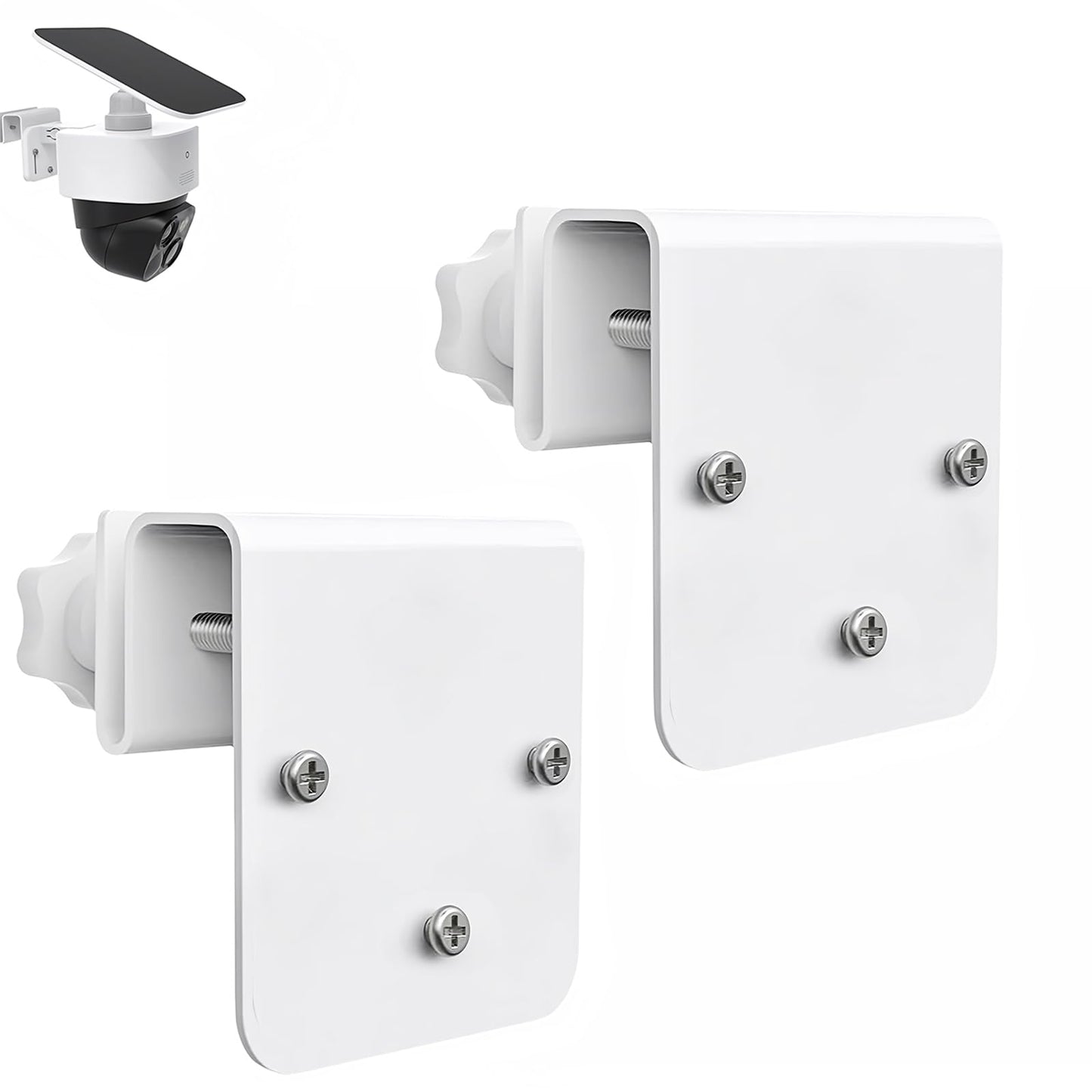 2 Pack Gutter Mount Bracket for Eufy Security SoloCam S340/E30/E42 and 4G LTE Cam S33, Stainless Steel Gutter Mount for Solar Security Camera