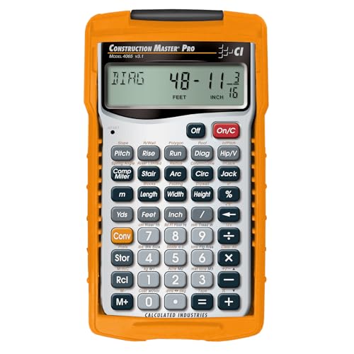 Calculated Industries 4065 Construction Master Pro Advanced Construction Math Feet-inch-Fraction Calculator for Contractors, Estimators, Builders