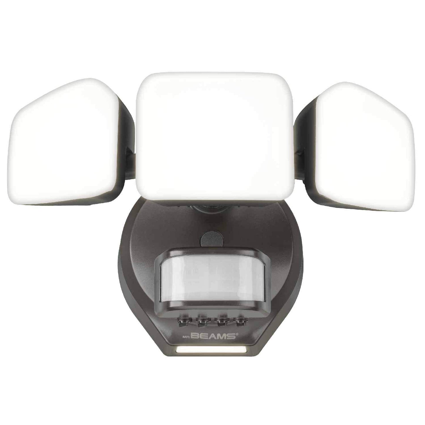 Beams 4100 Lumen 3-Head Outdoor Motion Sensing LED Security Light with Cascading Wall Wash, 1-Pack, Bronze