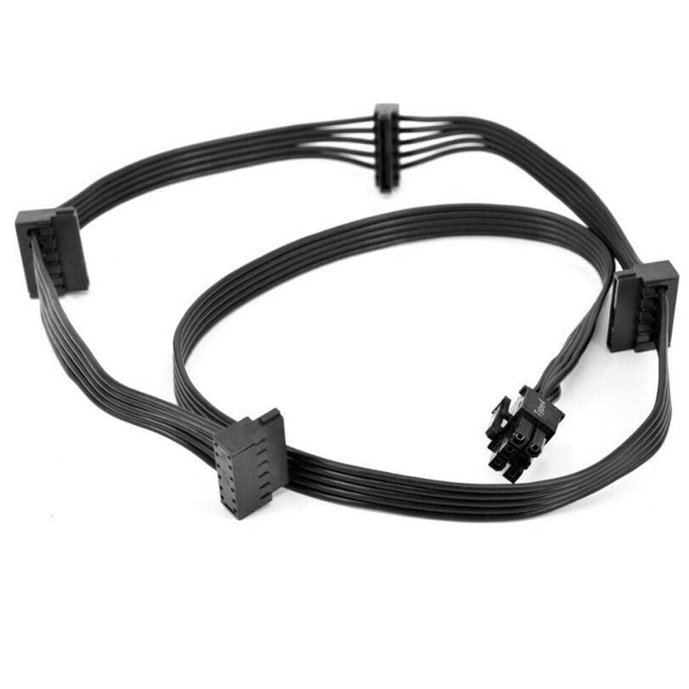 Zahara 6 Pin to 4X SATA Drive Cable Power Cable Replacement for Corsair hx1200 RM1000X RM850X RM650x RM550x RM750X