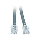 CableWholesale 25 feet Telephone Cord (Data), RJ11 Gold Plated Connectors, 6P / 4C, Silver Satin, 28AWG, Straight, RJ11 Phone Cable