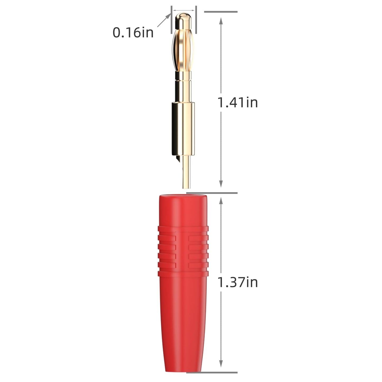 Goupchn 4mm Banana Plug Male Connector Gold Plated Solder Type Adapter 8PCS for DIY Electrical Testing