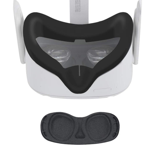Oculus Quest 2 Face Silicone Cover, VR Face Cushion Mask with Lens Protect Pad Accessories Sweat Proof Lightproof Dust-Proof Anti Scratch (Black)