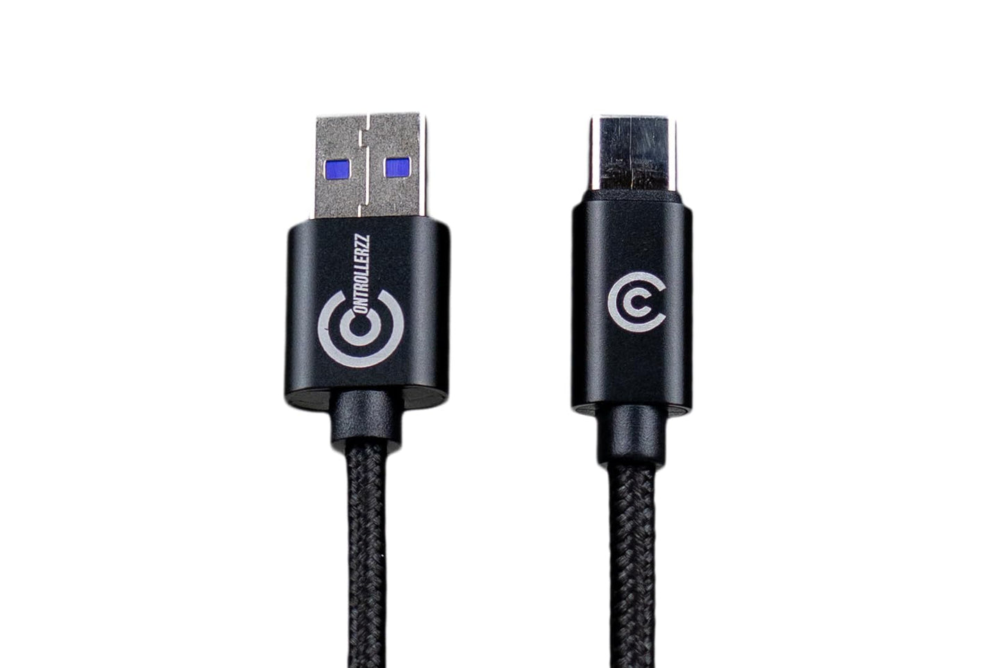 Custom Controllerzz Braided USB-C Cable - 9 Feet / 3 Meters - Connection & Charging Cable for Xbox Series X/S Controllers, PS5 Controllers, Elite