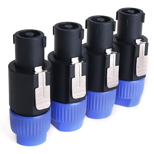 NANYI NL4FC speakon Cable Crown Amplifier, Audio Speaker Plug Twist Lock 4 Pole Speaker Plug Compatible with Neutrik Speakon NL4FC, NL4FX, NLT4X