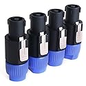 NANYI NL4FC speakon Cable Crown Amplifier, Audio Speaker Plug Twist Lock 4 Pole Speaker Plug Compatible with Neutrik Speakon NL4FC, NL4FX, NLT4X