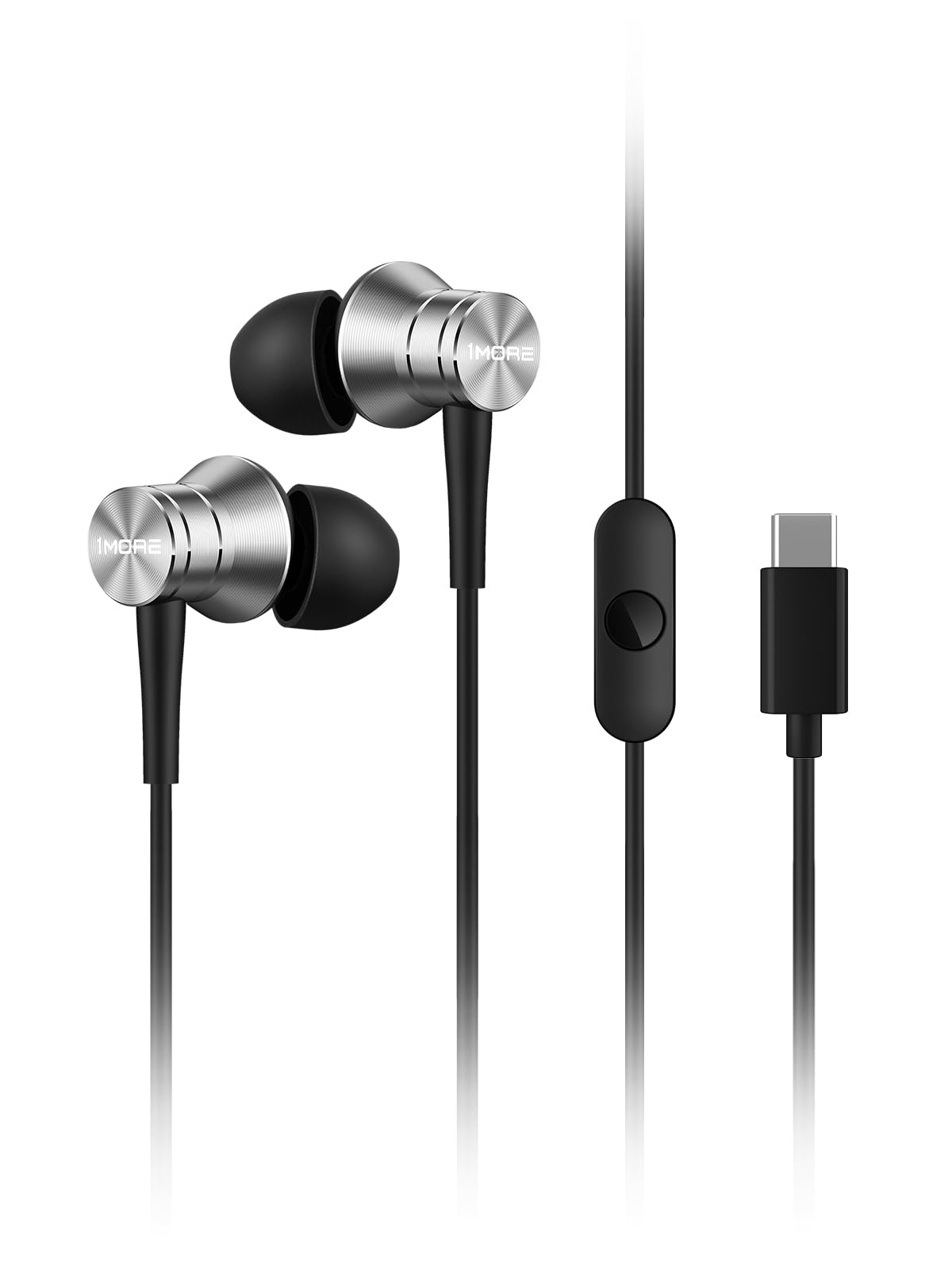 1MORE 2-Pack Piston-Fit Headphones, USB-C in Ear Ear Buds with Mic, Wired Earbuds, Noise Isolation, Control Button, Comfortable Earphones for iPhone…