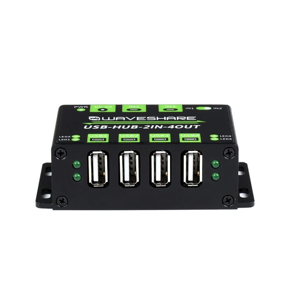 Coolwell Industrial Grade USB HUB, 4X Extended USB Ports, Switchable Two Inputs, Sharing Two Hosts