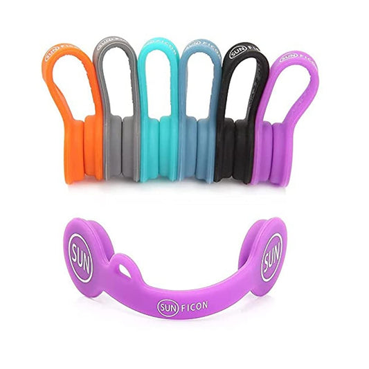 SUNFICON 6 Pack Magnetic Cord Organizers Cable Clips Cable Straps Silicone Twist Ties Colorful Headphone Cord Keeper Holder Manager Bookmark