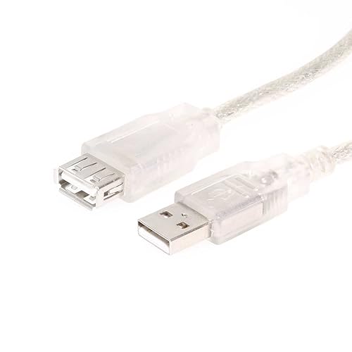 USBGear USB 2.0 Hi-Speed A to A High Performance Extension Cable (Clear, 10ft)