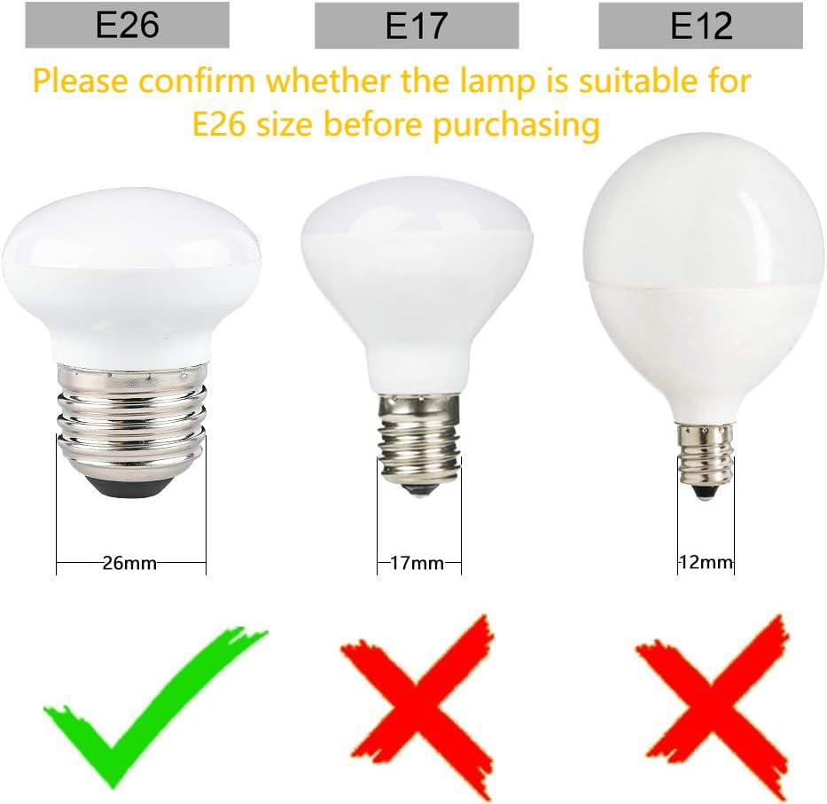 Haian Support R14 LED Light Bulbs, 4W 25W Equivalent, E26 Base, Warm White