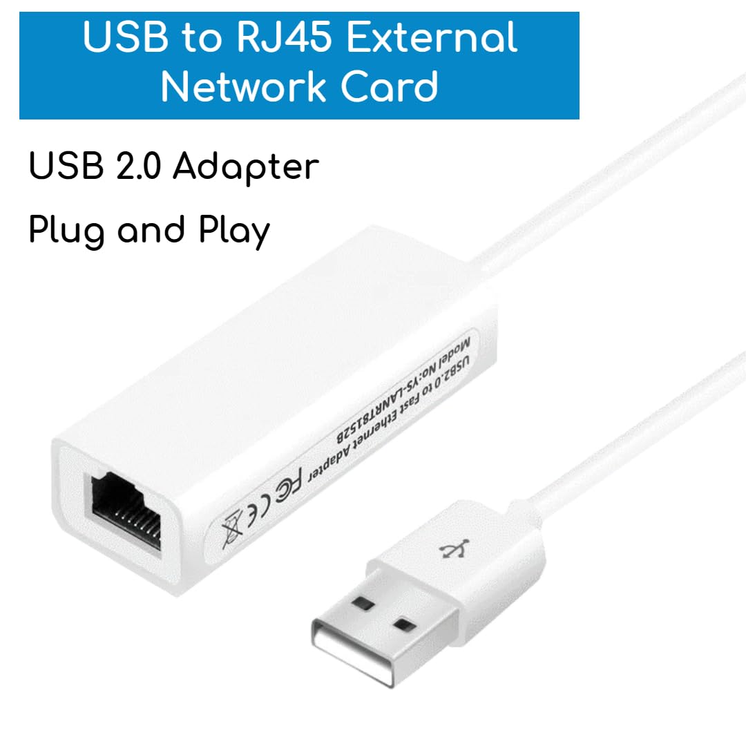 KUJOBUY USB to Ethernet Adapter RJ45 to USB Network Adapter Compatible Windows 7 to 11 Linux, macOS LAN Network Connector for PC Laptop USBA to RJ45