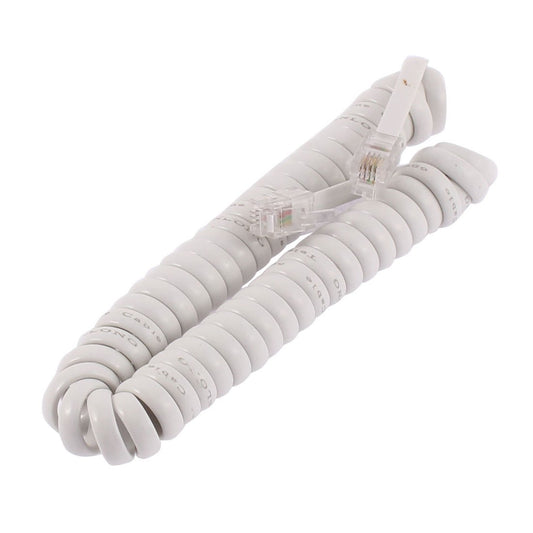 uxcell 1pc Telephone Handset Receiver Cord Phone Coil Cable 4P4C White