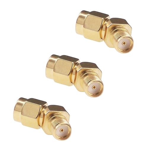 RFaha 3pcs SMA Male to Female FPV Antenna Adapter Gold Plated Connector for Wi-Fi Antenna/Signal Booster/Drone Controller Transmitter(F53-3)