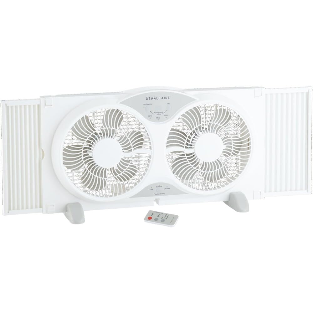 Do It Best FW23-8HS - Twin Window Fan - Lightweight Electric Windowfan for Air Circulation, 2 Speeds