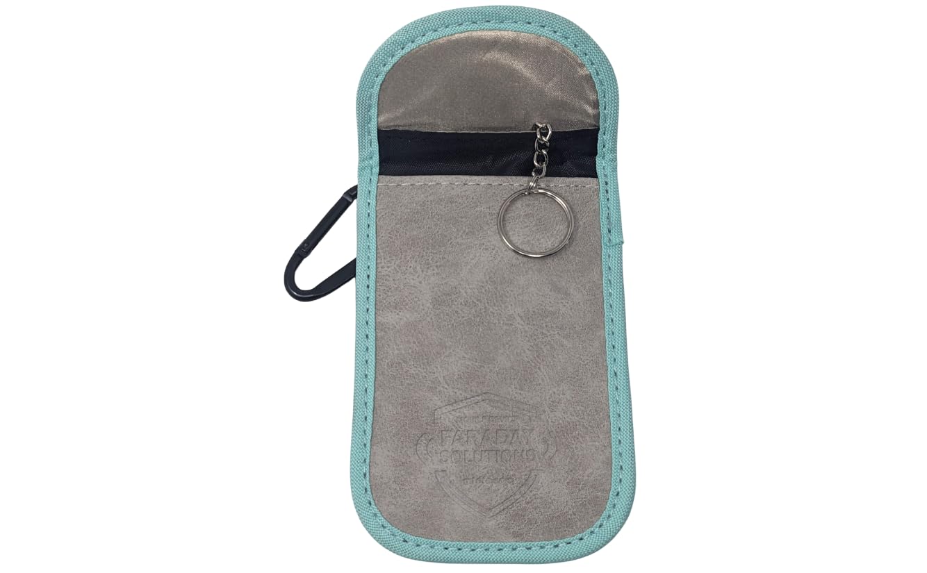 Digital Forensic Evidence U.S. Vet Business - Premium Quiet Seal Suede Universal Vehicle Anti-Theft Suede Faraday Case (X2 Shielding) + Carabiner