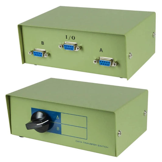 CablesOnline 2-Way A/B DB9 Female Manual Data Switch Box, Metal (SB-022)