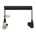 Uonecn for ARRI Alexa Camera Cable Right Angle 90 Degree XLR 4 Pin Female to D-tap Power Spring Cable for Supply Battery Adapter
