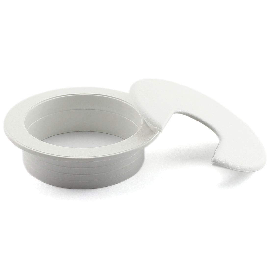 2pcs 2 Inch Desk Wire Cord Cable Grommets Hole Cover for Office PC Desk Cable Cord Organizer Plastic Cover (White-2Pcs)