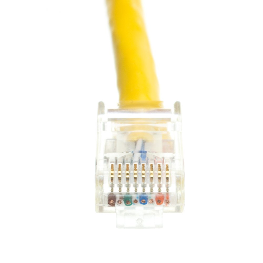 CableWholesale Cat5e UTP Ethernet Cable, Bootless, PoE, 100 ft, Yellow