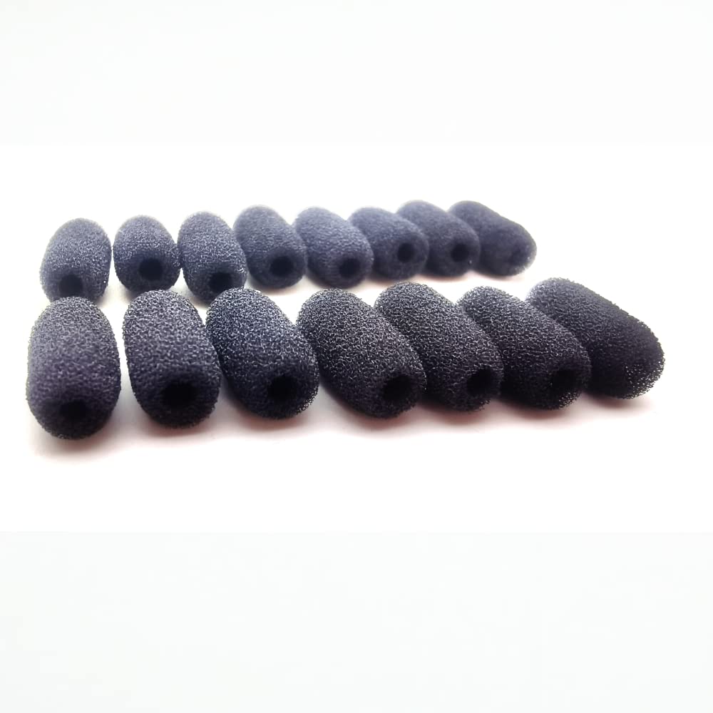 LINHUIPAD 15 Pack Mini Lavalier Foam Cover Windscreen for Countryman E6 and Other Headset Lapel Microphones (Black)