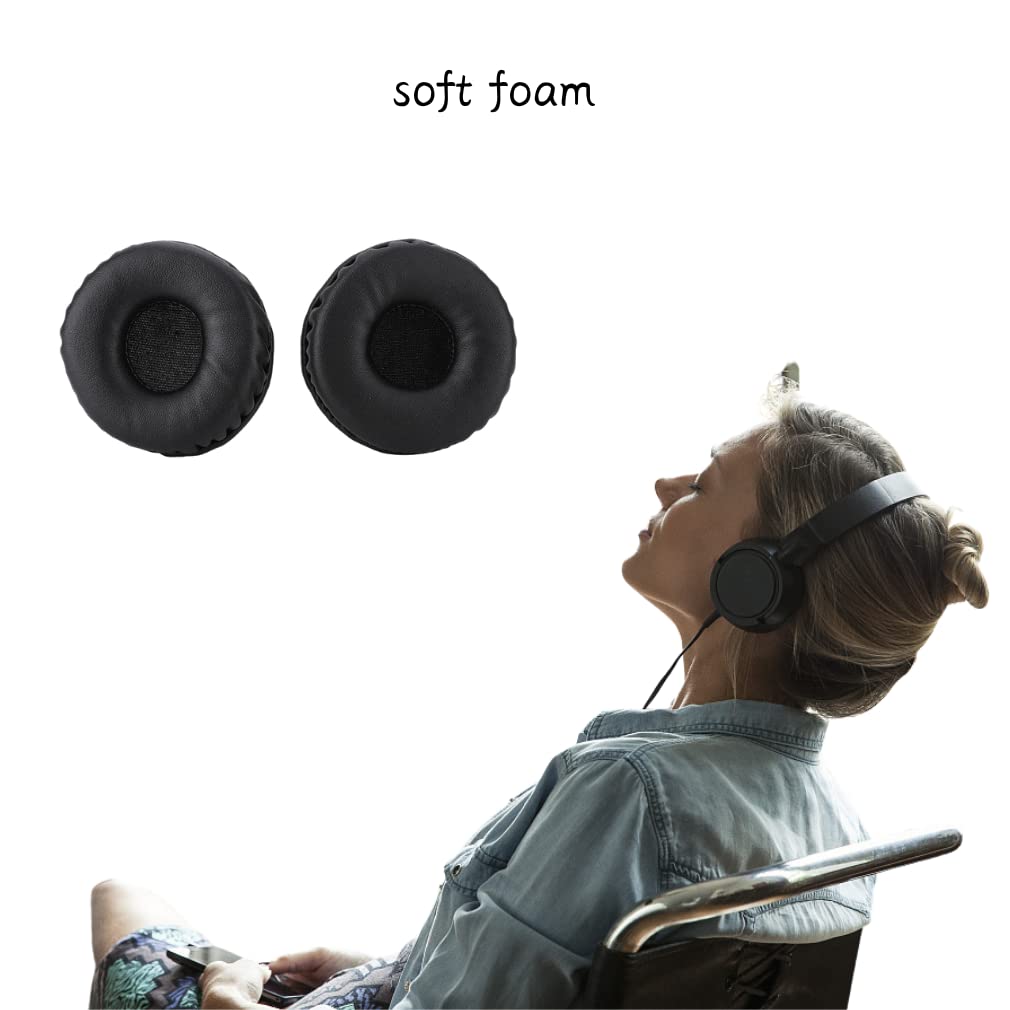 Tosuny 1 Pair 70mm Universal Replacement Earpads for Headphones, Soft Foam Ear Cushion Headset Cover Case, Black