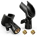 Mictop Upgraded Adjustable Microphone Clip, Universal Mic Clip Holder for Mic Stand, Compatible with Dynamic Microphone, Come with 5/8" to 3/8" Screw