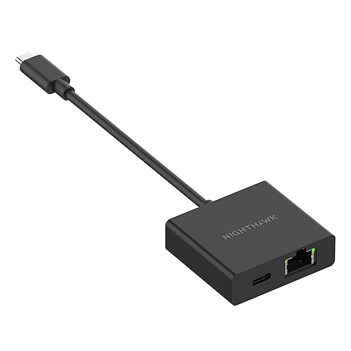 NETGEAR Nighthawk USB-C to Ethernet Adapter with 60W Passthrough Charging (USB2ETH) - Fast Wired Gigabit Ethernet - Universally Compatible