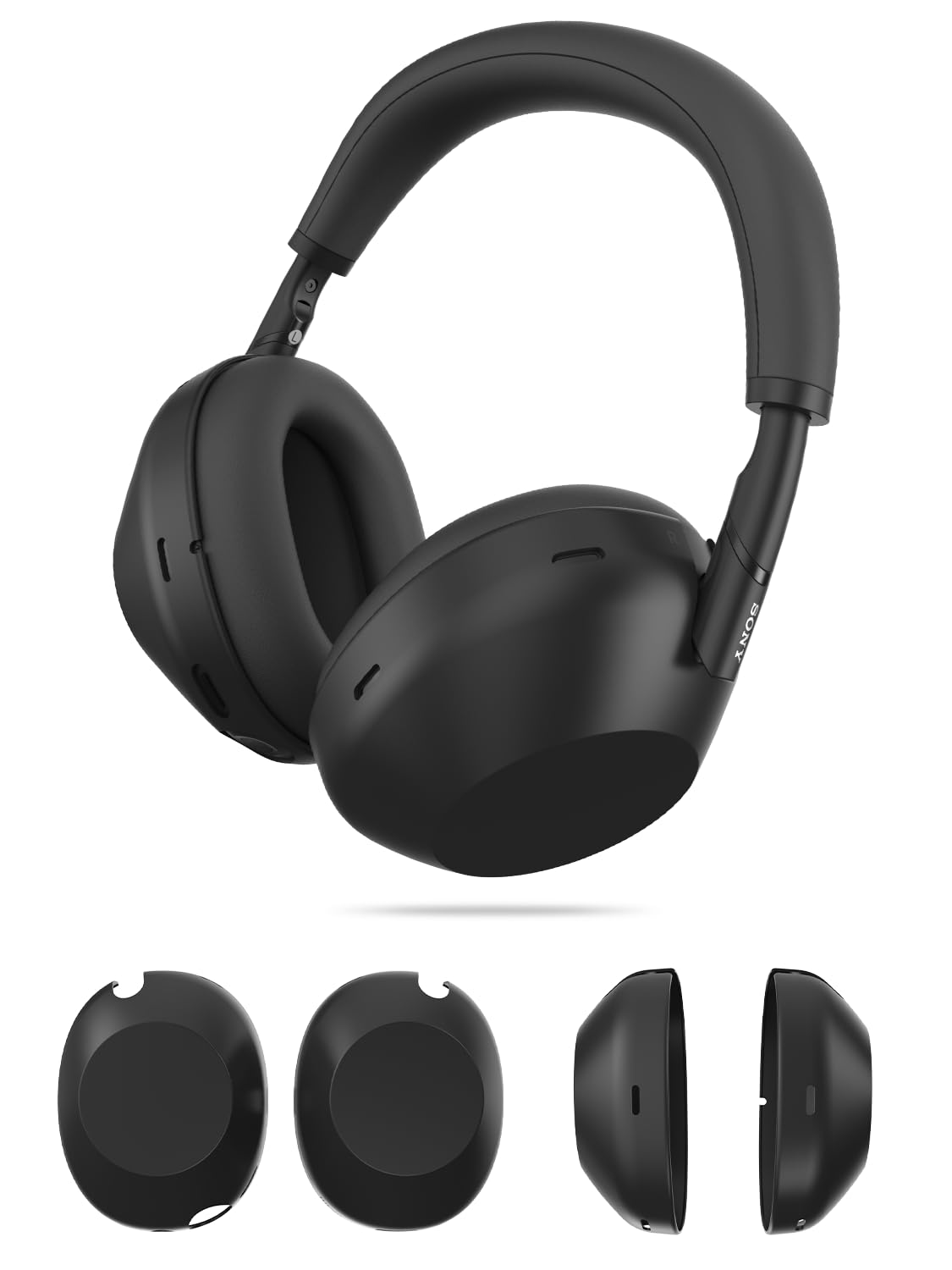 TUDIA Snap-On PC Case for Sony WH-1000XM6 (2025) Headphones - Slim Shockproof Lightweight Hard Shell Ear Cup Protectors [Left & Right Covers Only]