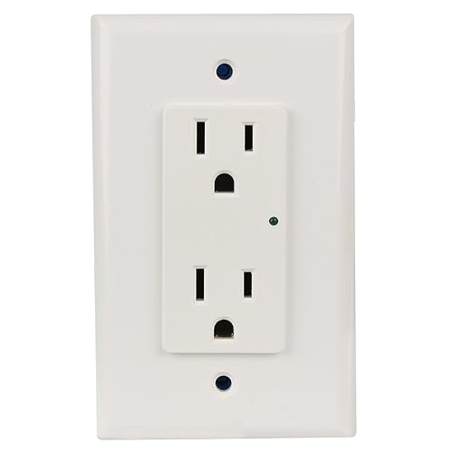 Element-Hz Power Series In-Wall Single Gang Surge Protector w/Retrofit Backbox, 1800 Joules, White