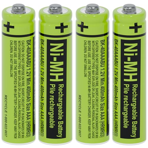 RocketBus 4 BK-40AAABU 1.2V 400mAh Ni-MH Rechargeable Battery Packs for Panasonic Cordless Phone System BK40AAABU