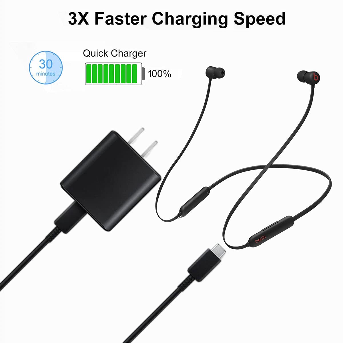 USB-C Beats Earbuds Wall Charger Cord Compatible for Beats Powerbeats Pro 2,Solo 4,Studio Buds +,Studio Pro(x Kim Kardashian),Beats Flex,Fit Pro,Beats