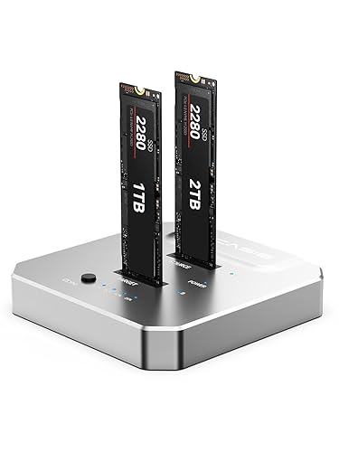 ACASIS 20Gbps M.2 NVMe SSD Cloner & Docking Station, Dual-Bay Offline Duplicator with Aluminum Heat Dissipation Enclosure, Tool-Free USB Adapter for M