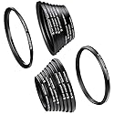 K&F CONCEPT 18 Pieces Filter Ring Adapter Set, Camera Lens Filter Metal Stepping Rings Kit (Includes 9pcs Step Up Ring Set + 9pcs Step Down Ring Set)